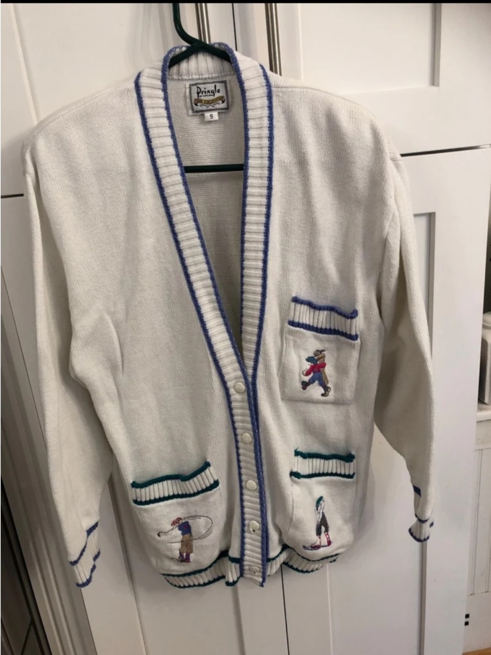 Vintage Pringle of Scotland Golf Cardigan Small